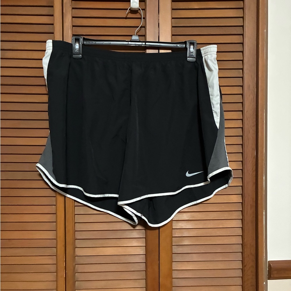 Nike Women's Dri-Fit Black and Gray Athletic Shorts